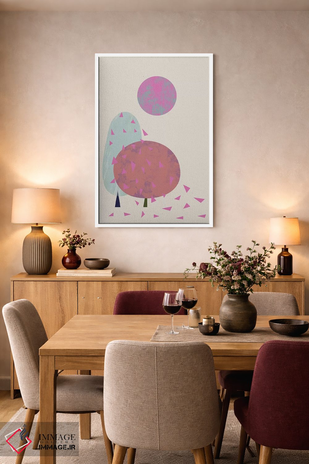 تابلو مینیمال درختان در باد اثر فلت اول - D6W