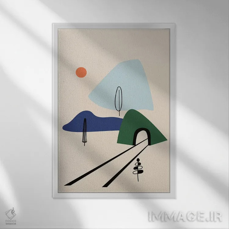 تابلو مینیمال تونل اثر فلت اول - نمای قابدار سفید