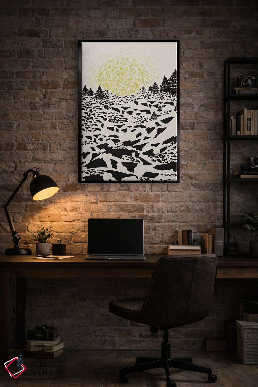 تابلو مینیمال تپه های وهم آلود اثر فلت اول - D5B