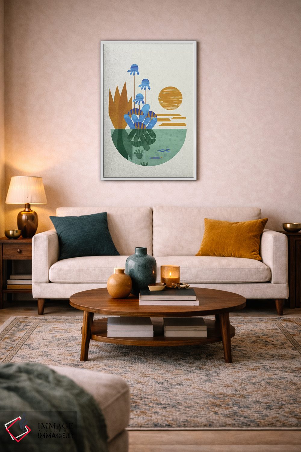 تابلو مینیمال واحه اثر فلت اول - D3W