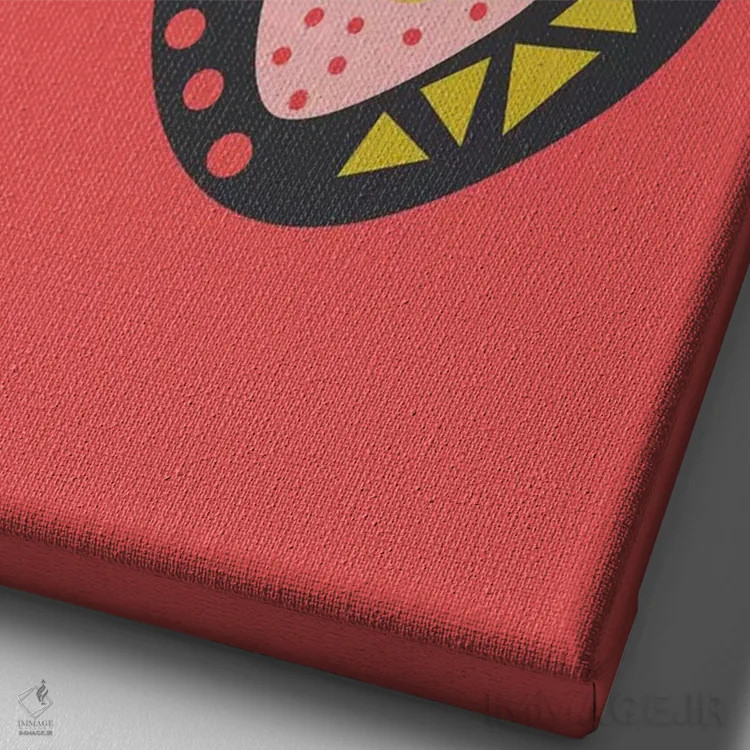 تابلو دکوراتیو توت فرنگی ها اثر فلت اول - نمای نزدیک بافت بوم