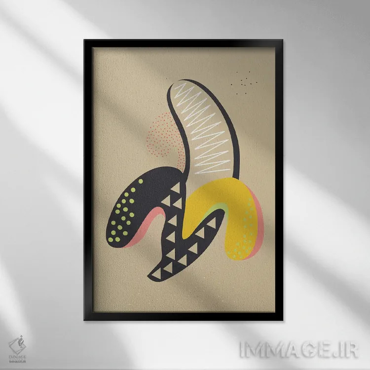 تابلو دکوراتیو موز اثر فلت اول - نمای قابدار مشکی