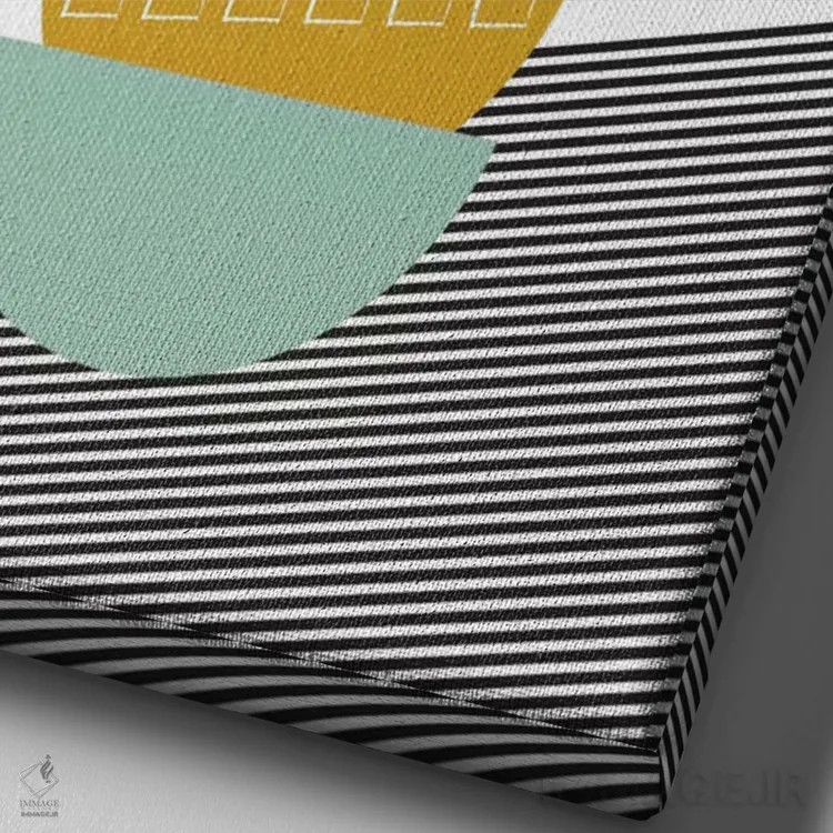 تابلو مینیمال کاسه ها رنگی اثر فلت اول - نمای نزدیک بافت بوم