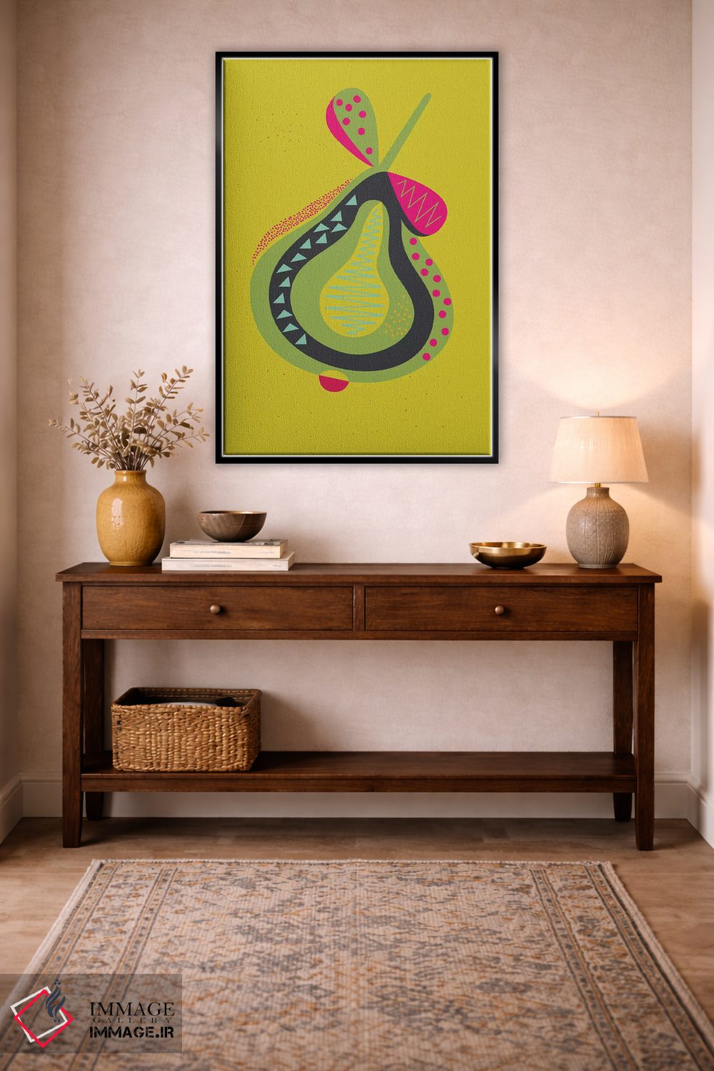 تابلو دکوراتیو گلابی ۲ اثر فلت اول - D4B