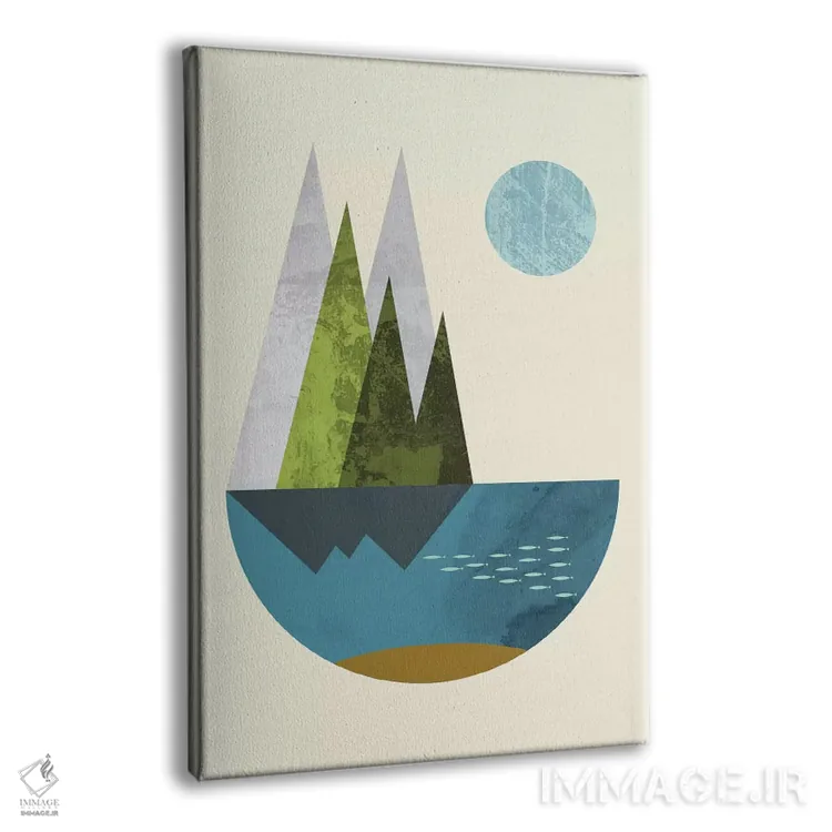 تابلو مینیمال "زمین" اثر فلت اول - نمای پرسپکتیو محصول