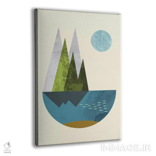 تابلو مینیمال "زمین" اثر فلت اول - نمای پرسپکتیو محصول