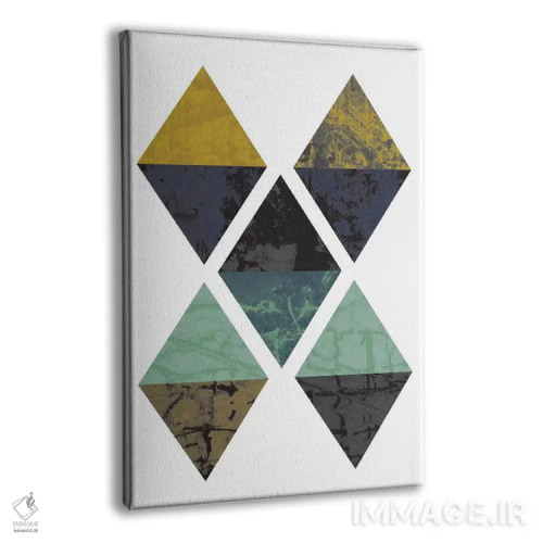 تابلو مینیمال "الماس های گرنج" اثر فلت اول - نمای پرسپکتیو محصول