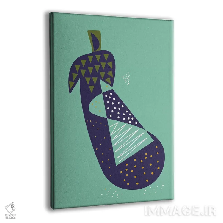 تابلو مینیمال "بادمجان" اثر فلت اول - نمای پرسپکتیو محصول