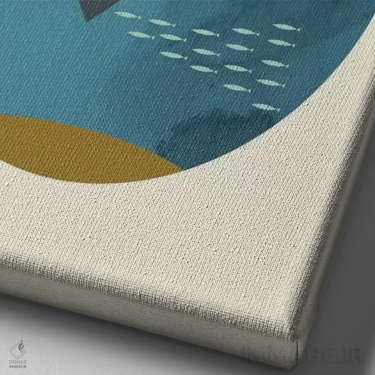 تابلو مینیمال "زمین" اثر فلت اول - نمای نزدیک بافت بوم