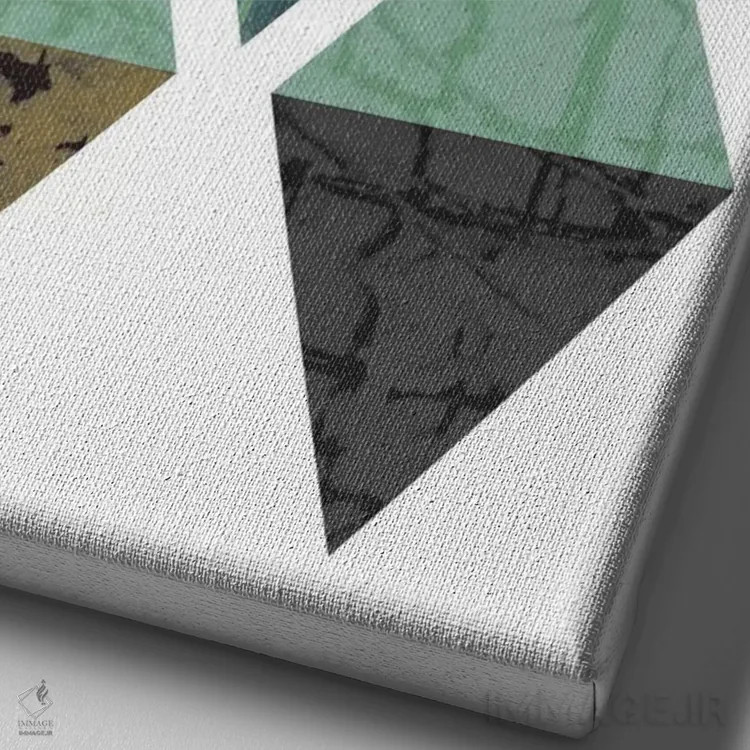 تابلو مینیمال "الماس های گرنج" اثر فلت اول - نمای نزدیک بافت بوم