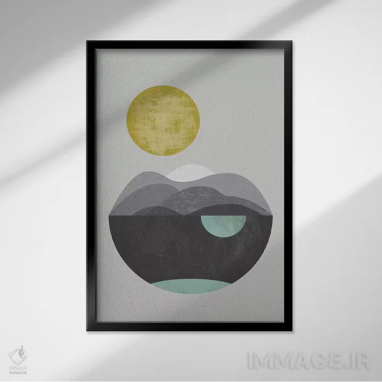 تابلو انتزاعی "تپه شنی" اثر فلت اول - نمای قابدار مشکی