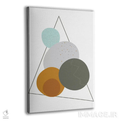 تابلو مینیمال "تخم مرغ ها در مثلث" اثر فلت اول - نمای پرسپکتیو محصول