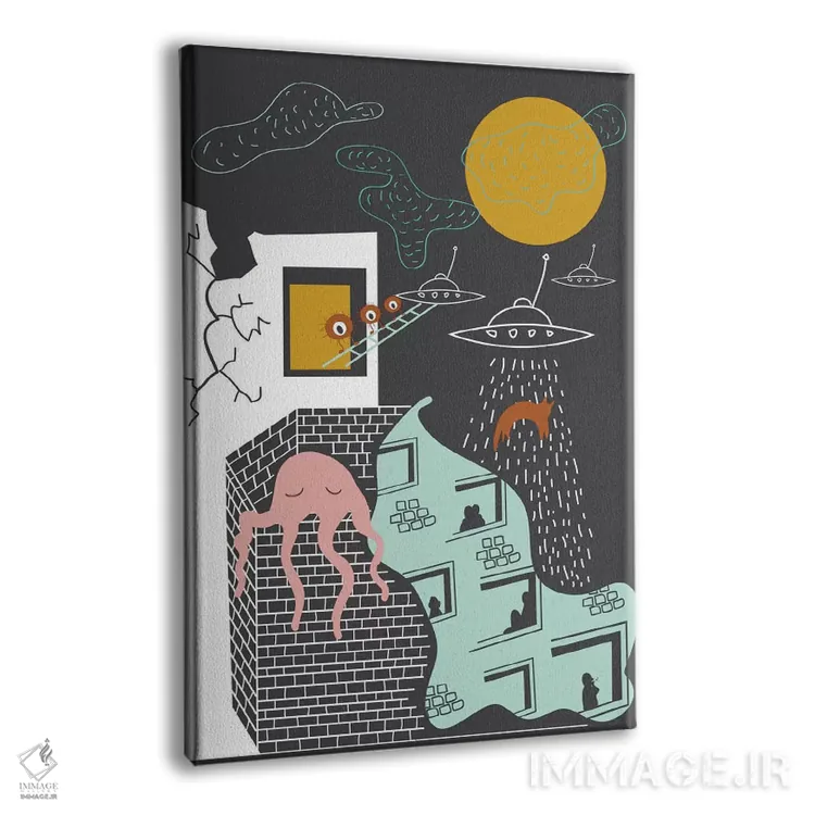 تابلو مدرن "حقایق" اثر فلت اول - نمای پرسپکتیو محصول