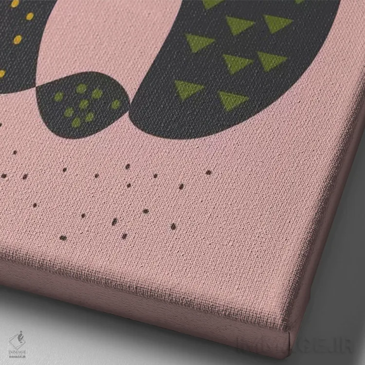 تابلو مینیمال "سیب" اثر فلت اول - نمای نزدیک بافت بوم