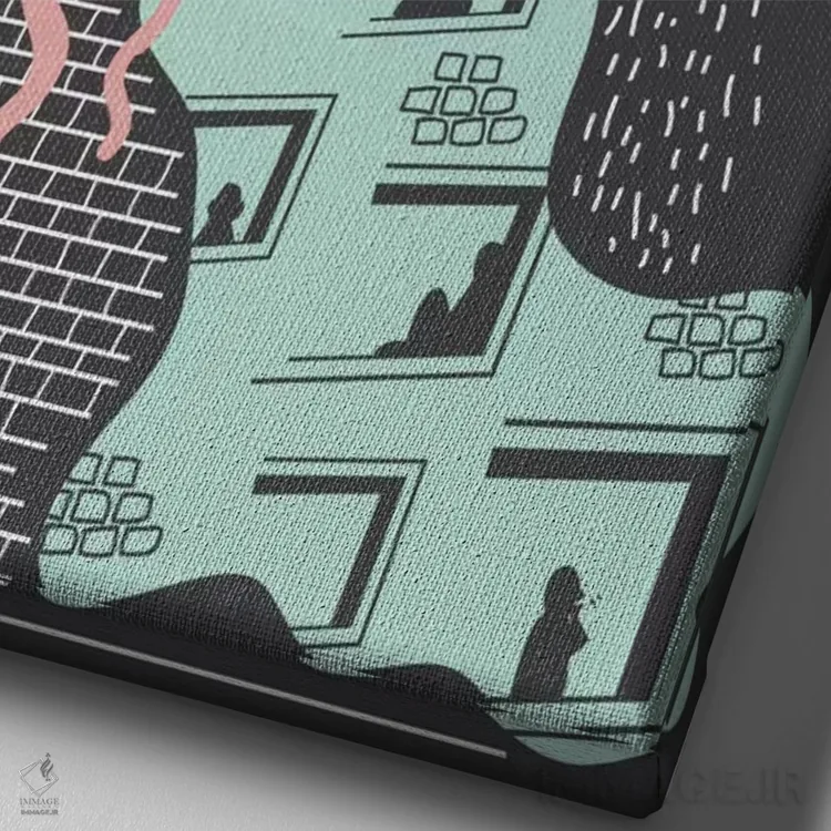 تابلو مدرن "حقایق" اثر فلت اول - نمای نزدیک بافت بوم