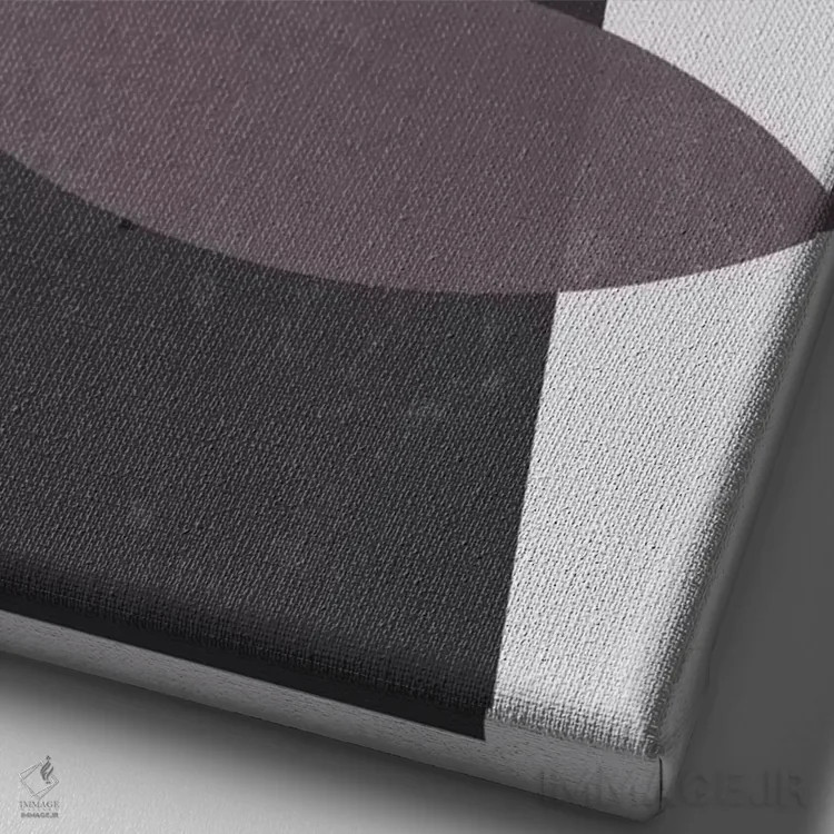 تابلو مینیمال "افتادن بیضی ها" اثر فلت اول - نمای نزدیک بافت بوم