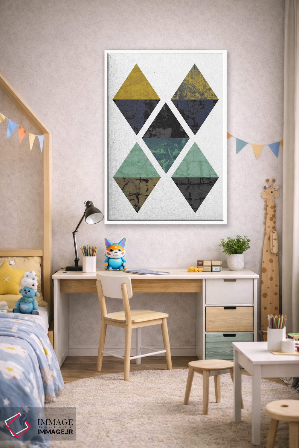 تابلو مینیمال "الماس های گرنج" اثر فلت اول - D1W