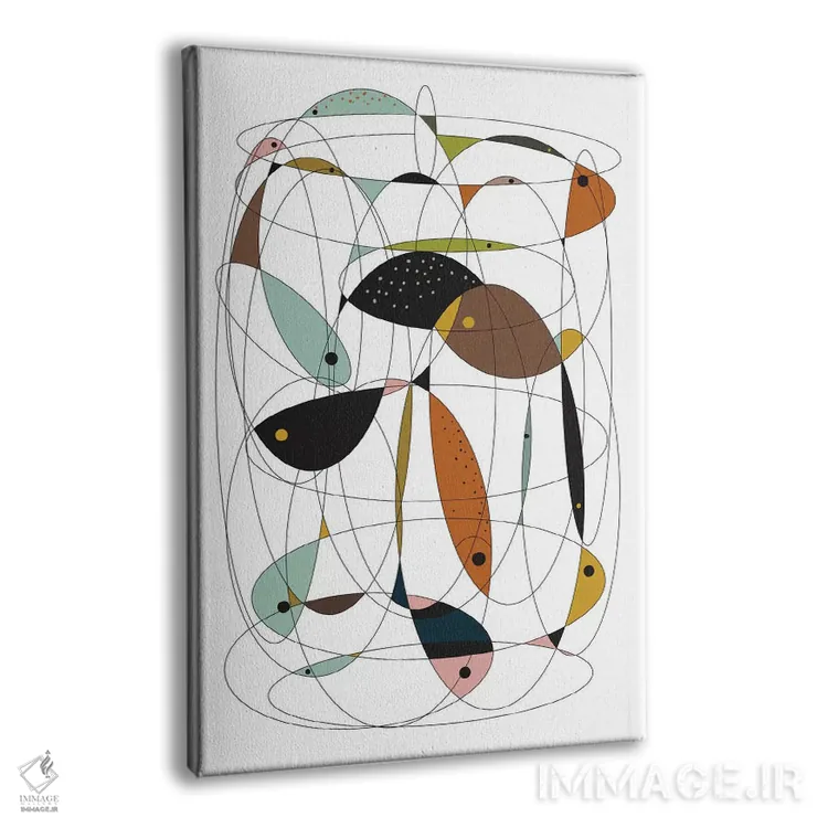 تابلو مینیمال "تور ماهی گیری" اثر فلت اول - نمای پرسپکتیو محصول