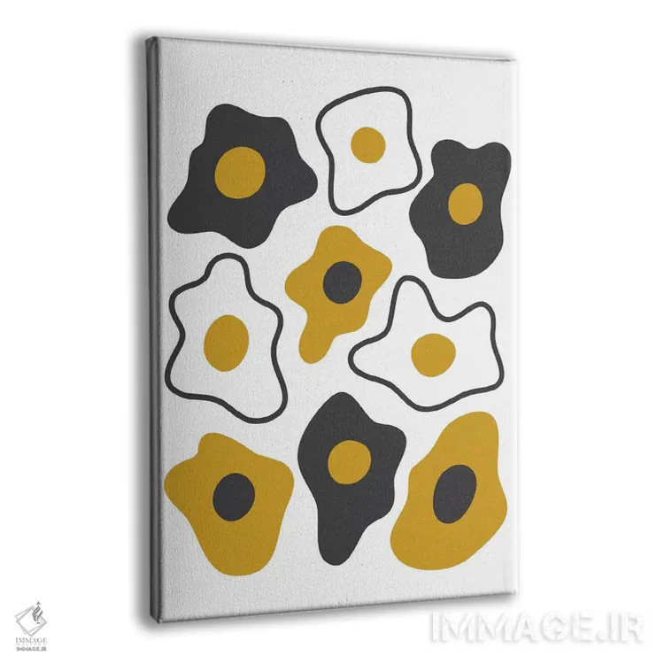 تابلو مینیمال "تخم مرغ سرخ شده" اثر فلت اول - نمای پرسپکتیو محصول