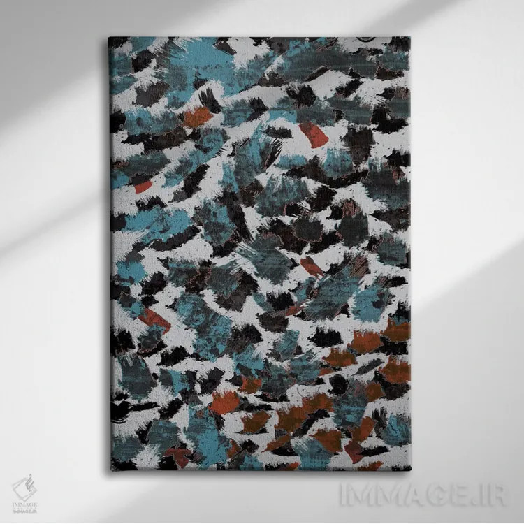 تابلو انتزاعی "احساسات" اثر فلت اول - نمای روبهرو روی دیوار