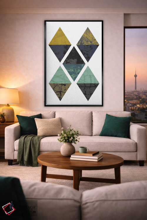 تابلو مینیمال "الماس های گرنج" اثر فلت اول - D2B