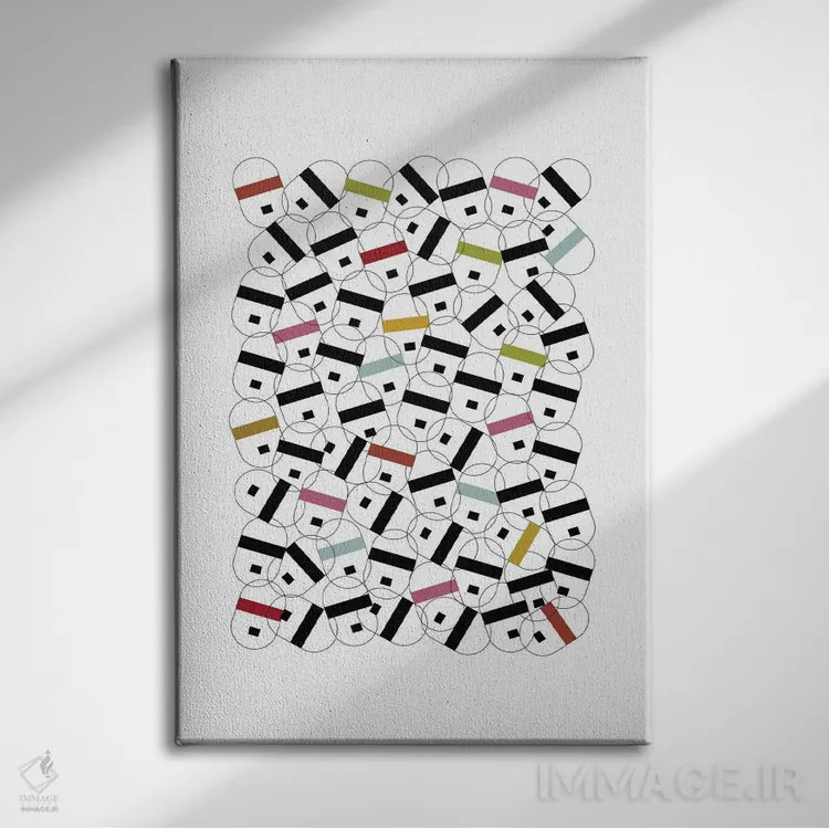 تابلو مینیمال "چهره های آینده" اثر فلت اول - نمای روبهرو روی دیوار