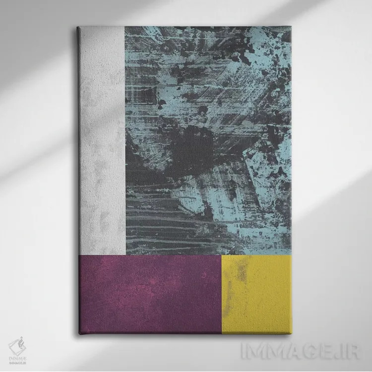 تابلو مینیمال "گرنج هندسی I" اثر فلت اول - نمای روبهرو روی دیوار