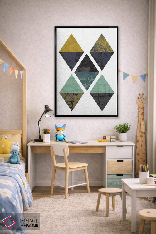 تابلو مینیمال "الماس های گرنج" اثر فلت اول - D4B