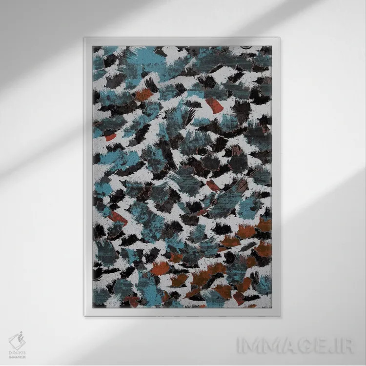 تابلو انتزاعی "احساسات" اثر فلت اول - نمای قابدار سفید