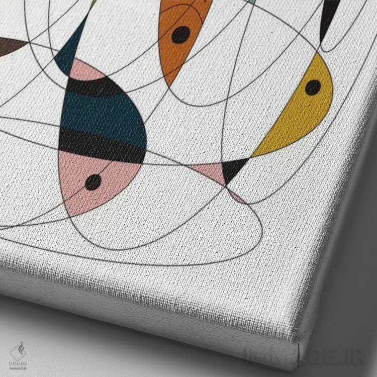 تابلو مینیمال "تور ماهی گیری" اثر فلت اول - نمای نزدیک بافت بوم