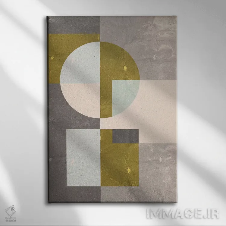 تابلو مینیمال "هندسی I" اثر فلت اول - نمای روبهرو روی دیوار