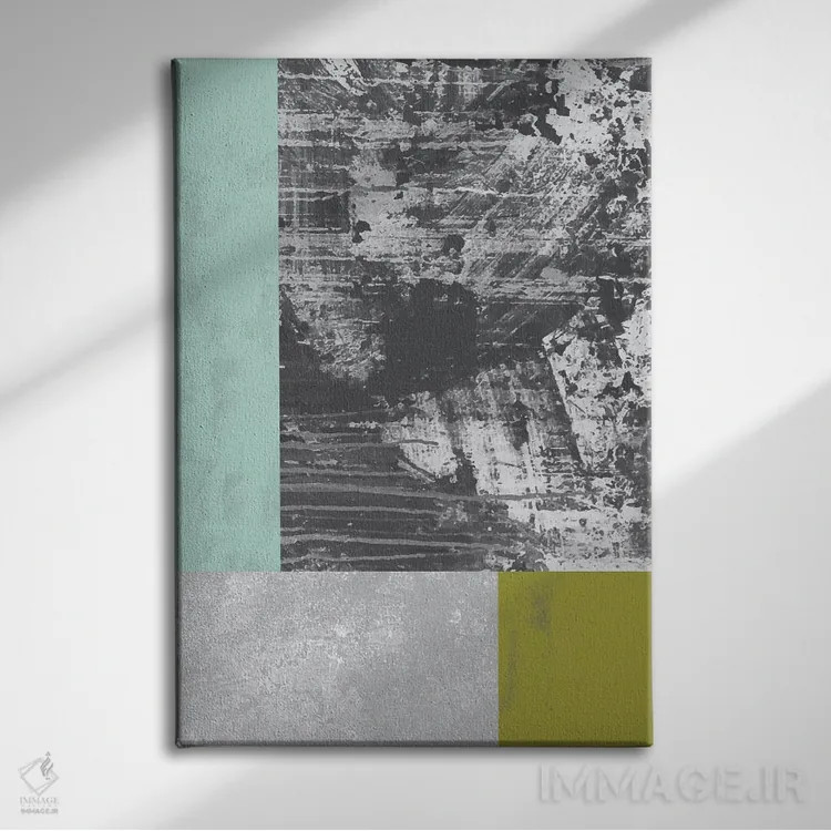 تابلو مینیمال "گرنج هندسی II" اثر فلت اول - نمای روبهرو روی دیوار