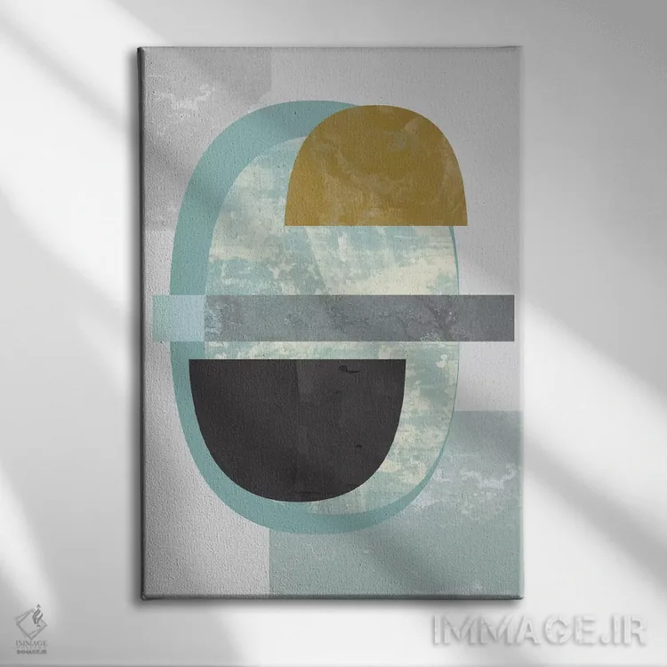 تابلو مینیمال "هندسی II" اثر فلت اول - نمای روبهرو روی دیوار