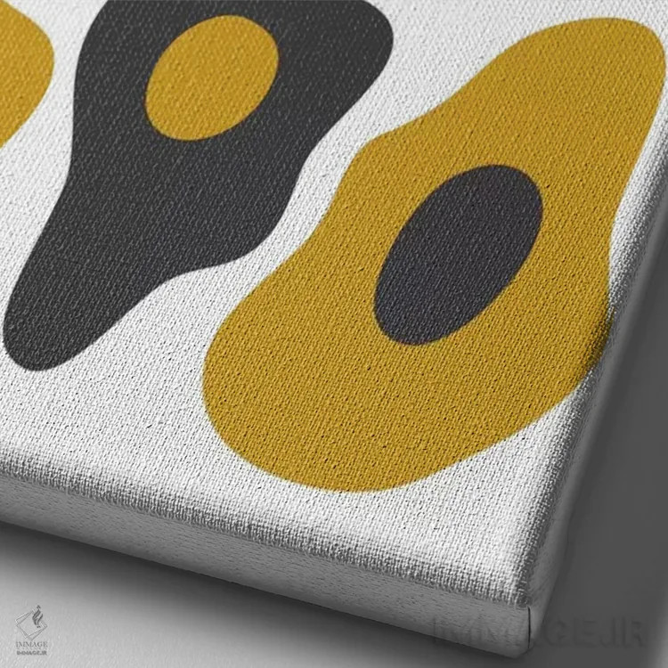 تابلو مینیمال "تخم مرغ سرخ شده" اثر فلت اول - نمای نزدیک بافت بوم