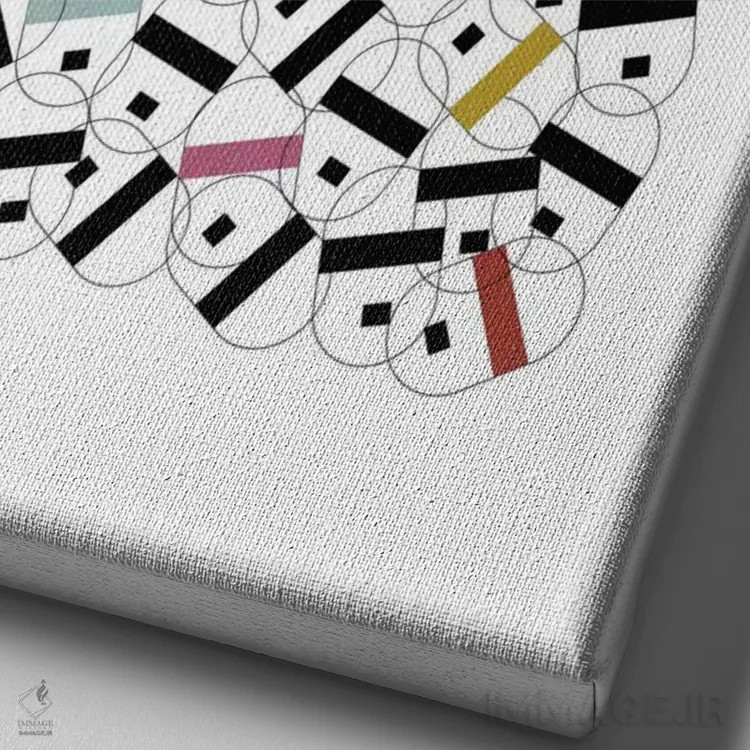 تابلو مینیمال "چهره های آینده" اثر فلت اول - نمای نزدیک بافت بوم