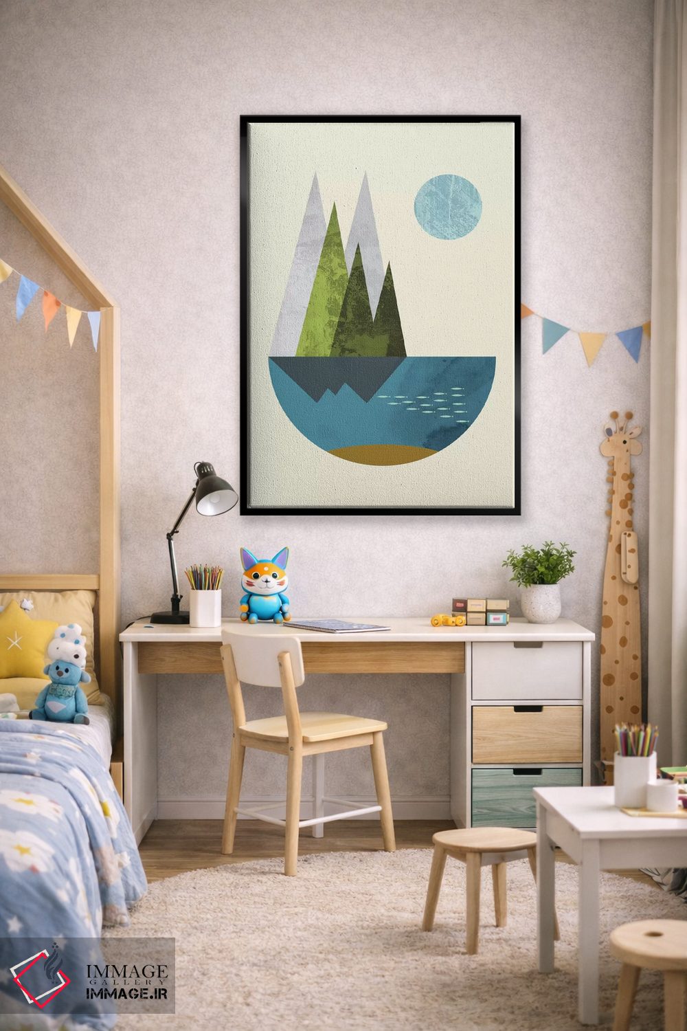 تابلو مینیمال "زمین" اثر فلت اول - D3B