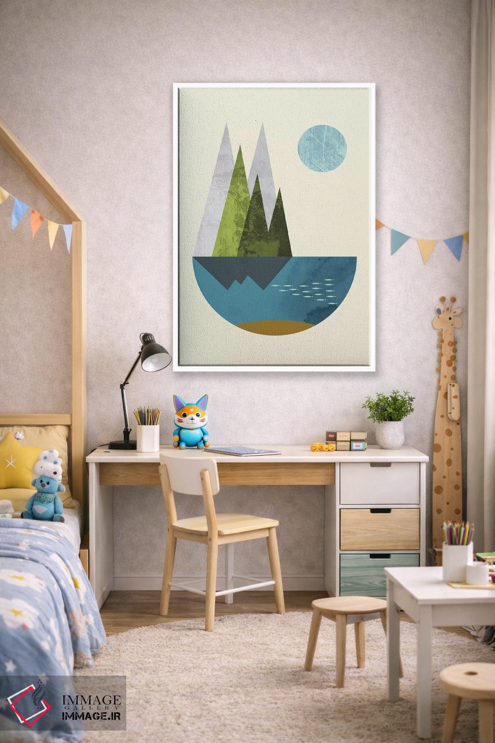 تابلو مینیمال "زمین" اثر فلت اول - D2W