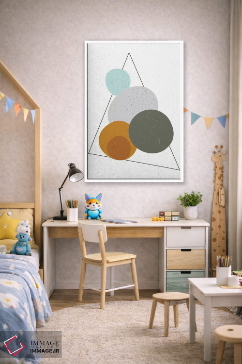 تابلو مینیمال "تخم مرغ ها در مثلث" اثر فلت اول - D1W