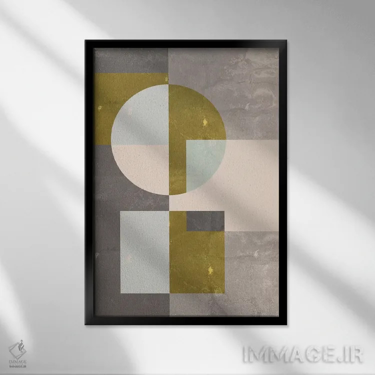 تابلو مینیمال "هندسی I" اثر فلت اول - نمای قابدار مشکی