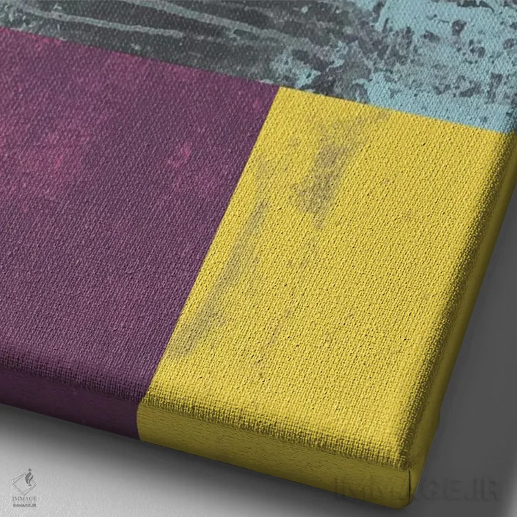 تابلو مینیمال "گرنج هندسی I" اثر فلت اول - نمای نزدیک بافت بوم