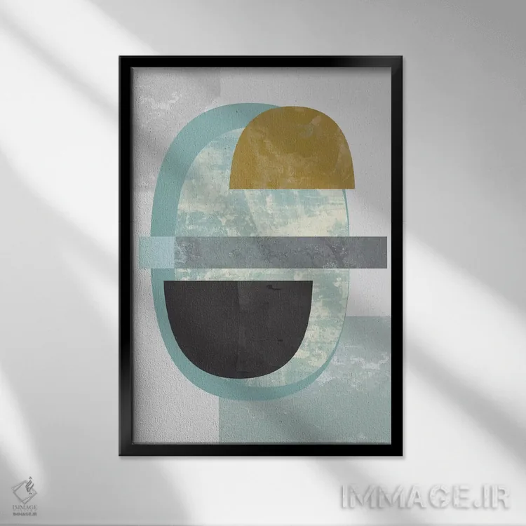 تابلو مینیمال "هندسی II" اثر فلت اول - نمای قابدار مشکی