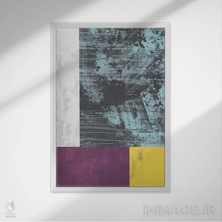 تابلو مینیمال "گرنج هندسی I" اثر فلت اول - نمای قابدار سفید