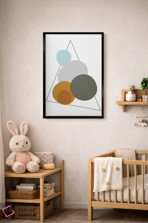 تابلو مینیمال "تخم مرغ ها در مثلث" اثر فلت اول - D5B