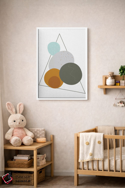 تابلو مینیمال "تخم مرغ ها در مثلث" اثر فلت اول - D4W