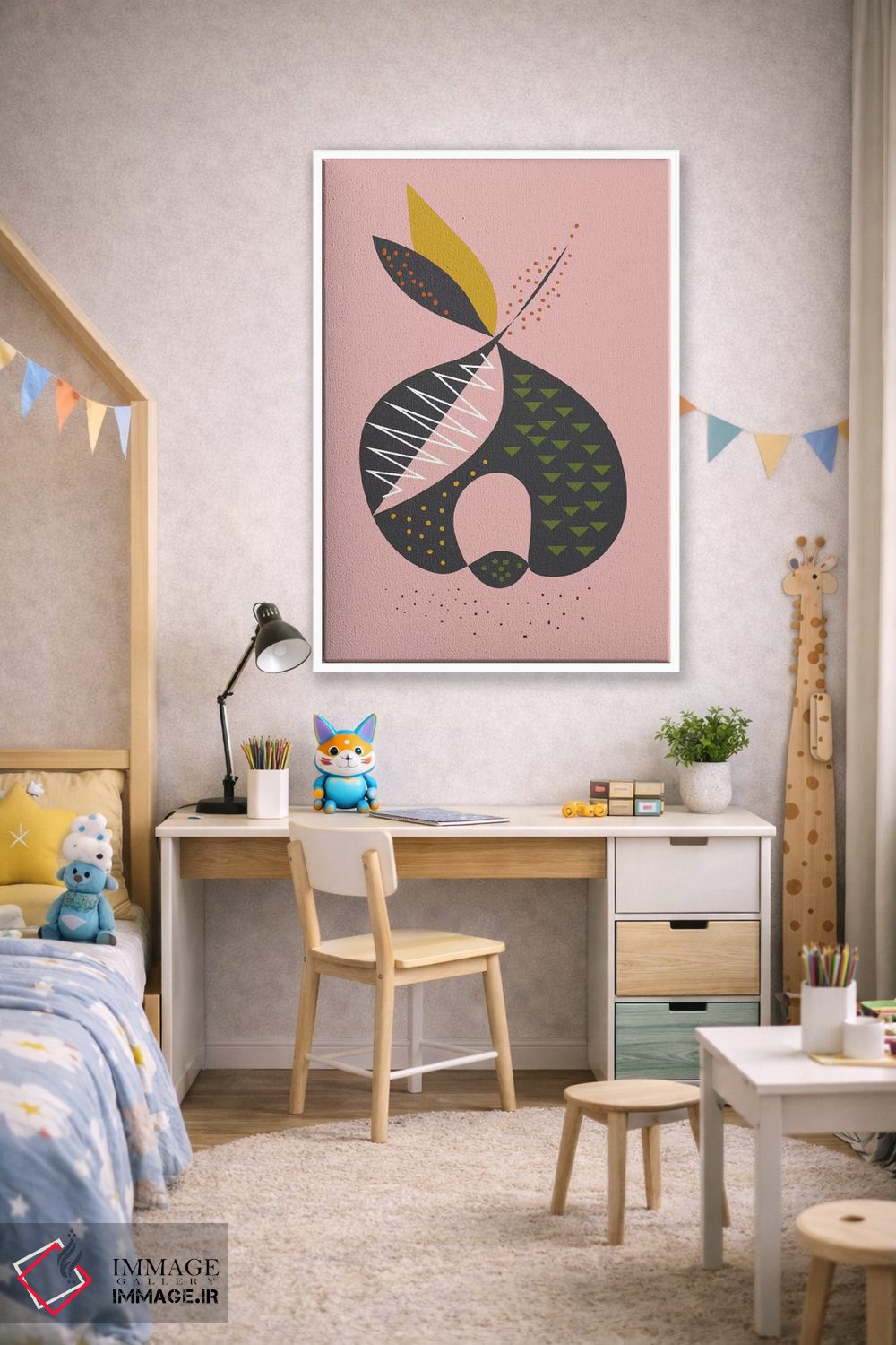 تابلو مینیمال "سیب" اثر فلت اول - D1W