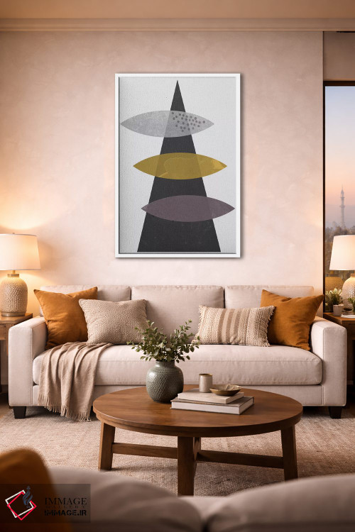 تابلو مینیمال "افتادن بیضی ها" اثر فلت اول - D1W