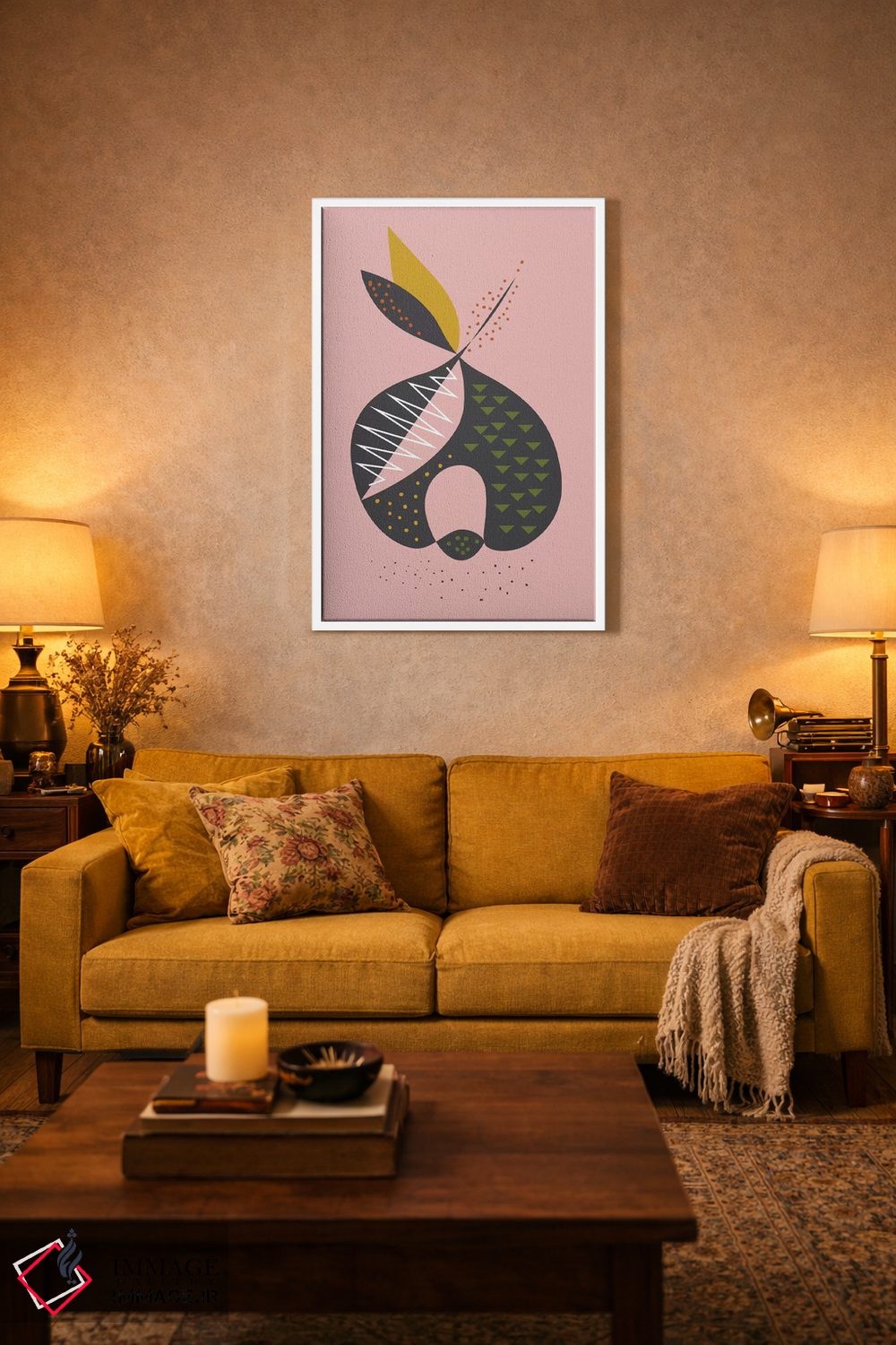 تابلو مینیمال "سیب" اثر فلت اول - D3W