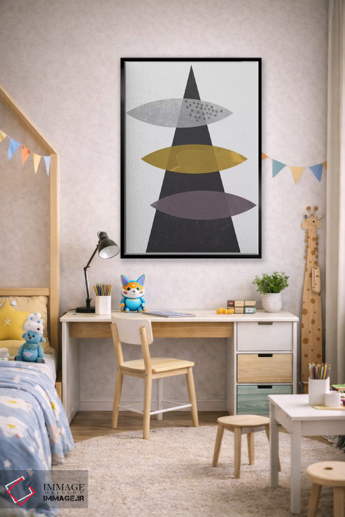 تابلو مینیمال "افتادن بیضی ها" اثر فلت اول - D2B