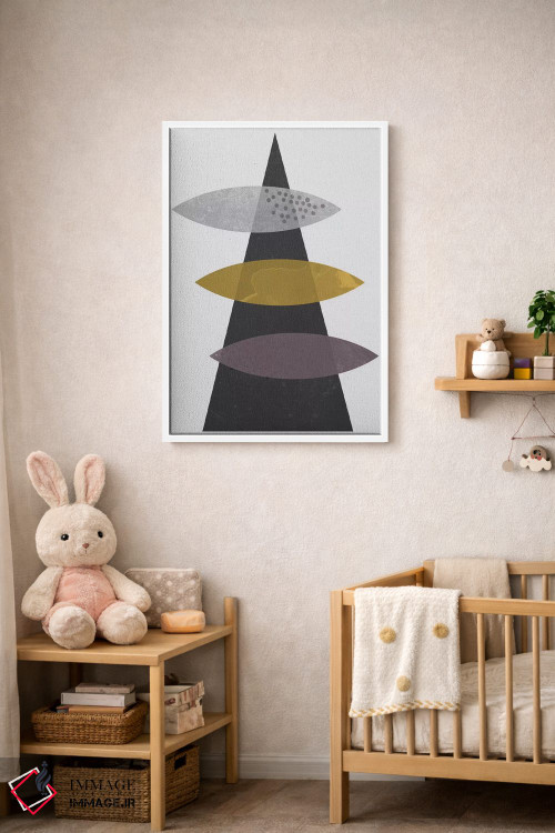 تابلو مینیمال "افتادن بیضی ها" اثر فلت اول - D3W