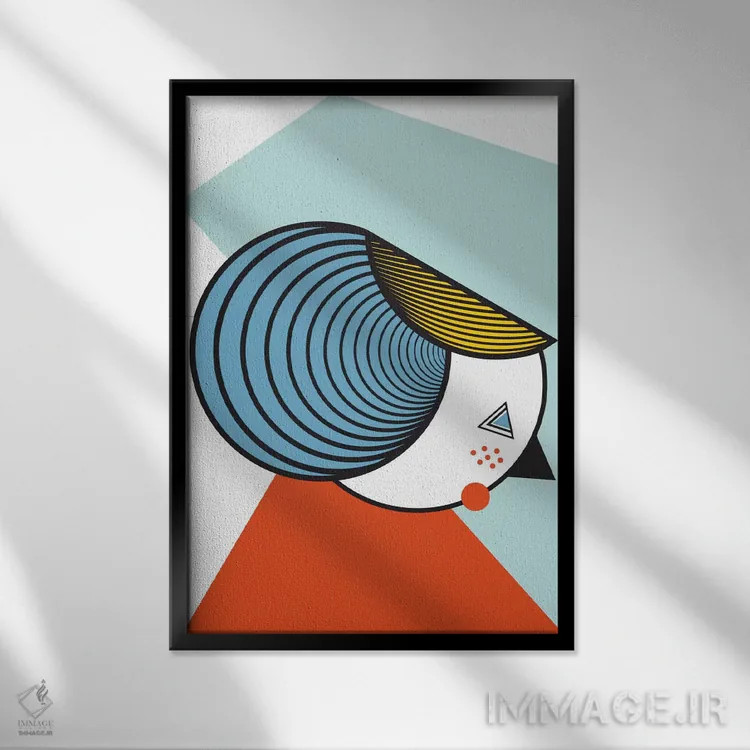 تابلو مدرن "خانم هندسی" اثر فلت اول - نمای قابدار مشکی